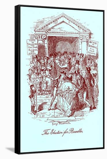 'Sketches by Boz' by Charles Dickens-George Cruikshank-Framed Stretched Canvas