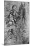 Sketches for a 'Holy Family, by Allegri Da Correggio, 1913-Correggio-Mounted Giclee Print