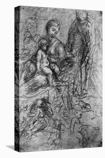 Sketches for a 'Holy Family, by Allegri Da Correggio, 1913-Correggio-Stretched Canvas