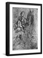 Sketches for a 'Holy Family, by Allegri Da Correggio, 1913-Correggio-Framed Giclee Print