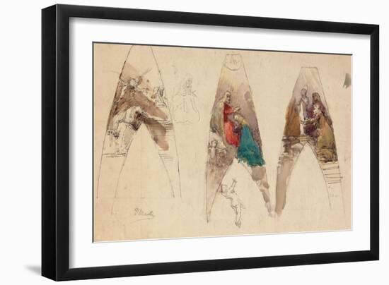 Sketches for an Altarpiece-Domenico Morelli-Framed Giclee Print
