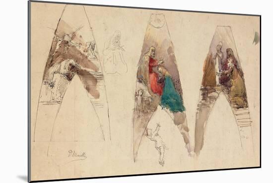 Sketches for an Altarpiece-Domenico Morelli-Mounted Giclee Print