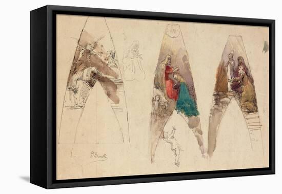 Sketches for an Altarpiece-Domenico Morelli-Framed Stretched Canvas