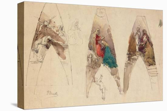 Sketches for an Altarpiece-Domenico Morelli-Stretched Canvas