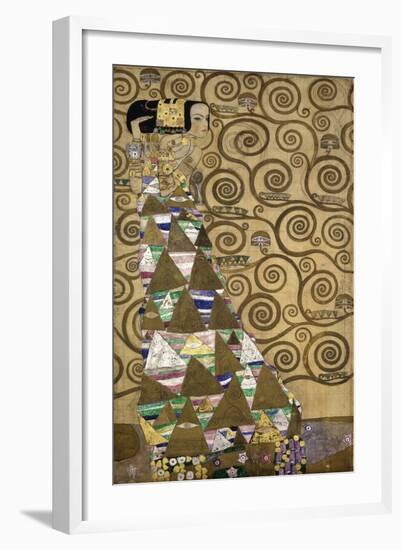 Sketches for the Frieze for the Palais Stoclet in Brussels, Belgium. Watercolour and pencil.-Gustav Klimt-Framed Giclee Print