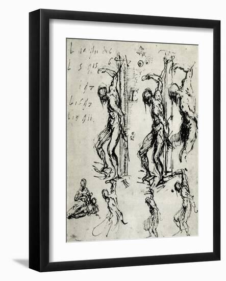 Sketches for the St Sebastian in Brescia, C1518-Titian (Tiziano Vecelli)-Framed Giclee Print