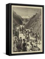 Sketches from India, an Afternoon in the Himalayas-null-Framed Stretched Canvas