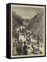 Sketches from India, an Afternoon in the Himalayas-null-Framed Stretched Canvas