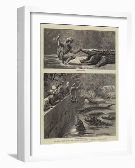 Sketches from India, the Sacred Alligators at Muggur Talao, Scinde-null-Framed Giclee Print