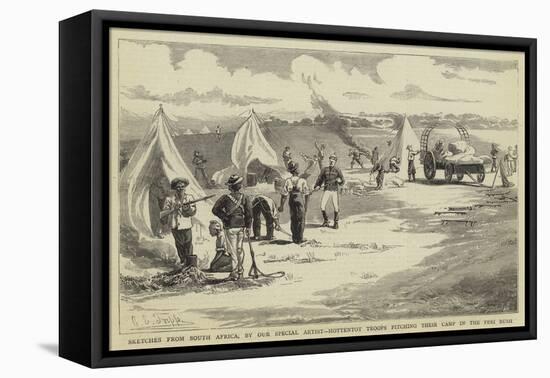 Sketches from South Africa, Hottentot Troops Pitching their Camp in the Peri Bush-Charles Edwin Fripp-Framed Stretched Canvas