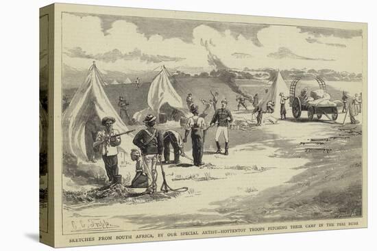 Sketches from South Africa, Hottentot Troops Pitching their Camp in the Peri Bush-Charles Edwin Fripp-Stretched Canvas