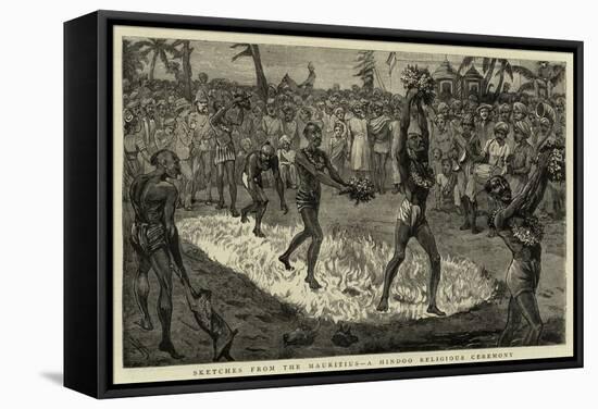 Sketches from the Mauritius, a Hindoo Religious Ceremony-null-Framed Stretched Canvas