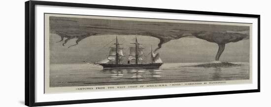 Sketches from the West Coast of Africa, HMS Boxer Surrounded by Waterspouts-Joseph Nash-Framed Giclee Print