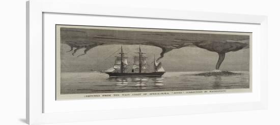 Sketches from the West Coast of Africa, HMS Boxer Surrounded by Waterspouts-Joseph Nash-Framed Giclee Print
