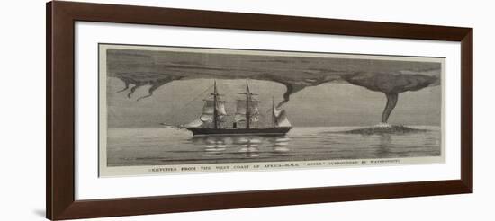 Sketches from the West Coast of Africa, HMS Boxer Surrounded by Waterspouts-Joseph Nash-Framed Giclee Print