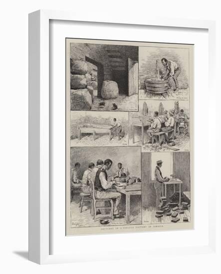 Sketches in a Tobacco Factory in Jamaica-Adrien Emmanuel Marie-Framed Giclee Print