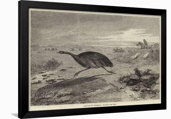 Sketches in Australia, Hunting the Emu-null-Framed Giclee Print