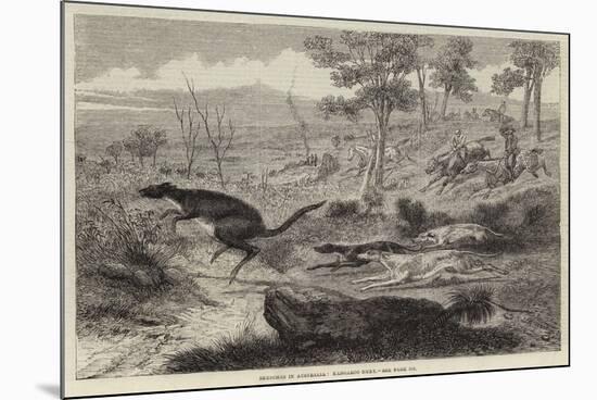 Sketches in Australia, Kangaroo Hunt-null-Mounted Premium Giclee Print
