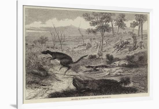 Sketches in Australia, Kangaroo Hunt-null-Framed Giclee Print