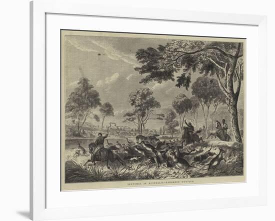 Sketches in Australia, Kangaroo Hunting-null-Framed Giclee Print
