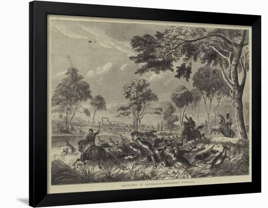 Sketches in Australia, Kangaroo Hunting-null-Framed Giclee Print