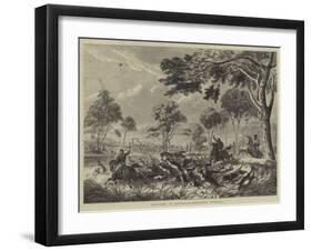 Sketches in Australia, Kangaroo Hunting-null-Framed Giclee Print