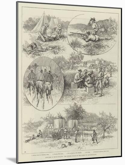 Sketches in Bechuanaland, the Border Police on the March to Matabeleland-null-Mounted Giclee Print