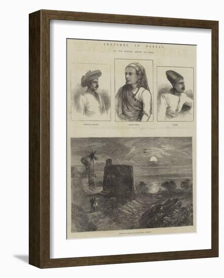 Sketches in Bombay-null-Framed Giclee Print