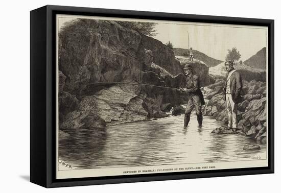 Sketches in Braemar, Fly-Fishing on the Cluny-J.M.L. Ralston-Framed Stretched Canvas