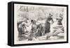 Sketches in Brittany, France, Women of Vannes Washing-null-Framed Stretched Canvas
