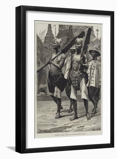 Sketches in Burmah, Attendants of a Burmese Minister of State-Richard Caton Woodville II-Framed Giclee Print