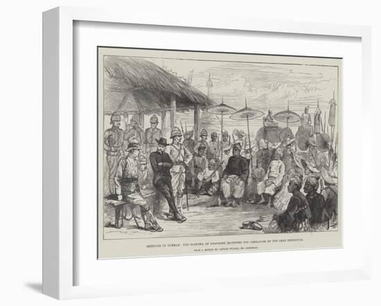 Sketches in Burmah, the Tsawbwa of Nyoungwe Receiving the Commander of the Shan Expedition-null-Framed Giclee Print