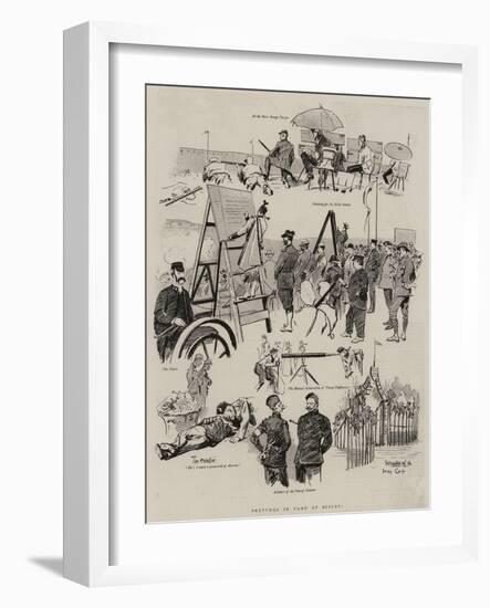 Sketches in Camp at Bisley-null-Framed Giclee Print