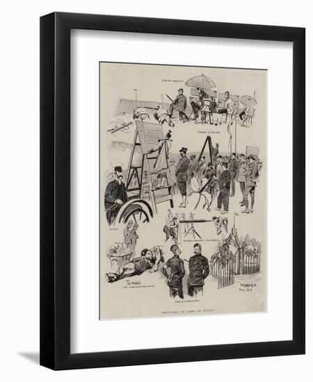 Sketches in Camp at Bisley-null-Framed Premium Giclee Print