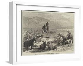 Sketches in Cyprus, Goatherd Watering His Flock in the Plains of Paphos-Charles Robinson-Framed Giclee Print