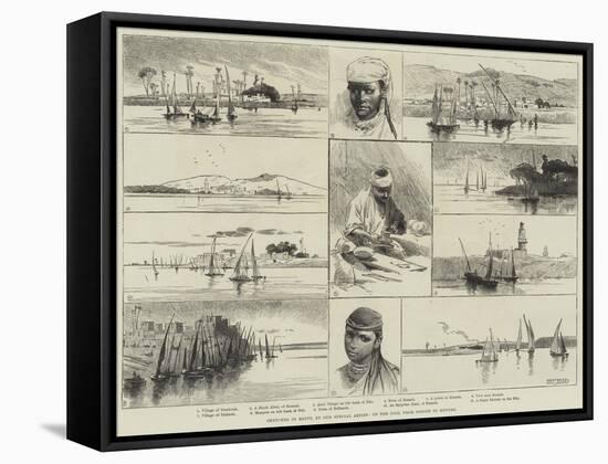 Sketches in Egypt, Up the Nile, from Girgeh to Kenneh-Charles Auguste Loye-Framed Stretched Canvas