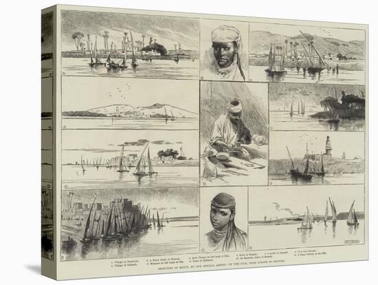 Sketches in Egypt, Up the Nile, from Girgeh to Kenneh-Charles Auguste Loye-Stretched Canvas