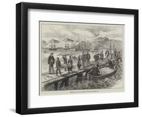 Sketches in Iceland, Landing Dried Cod at Reykjavik-L. Huard-Framed Premium Giclee Print