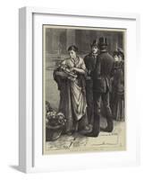 Sketches in London, a Flower Girl-Frank Holl-Framed Giclee Print