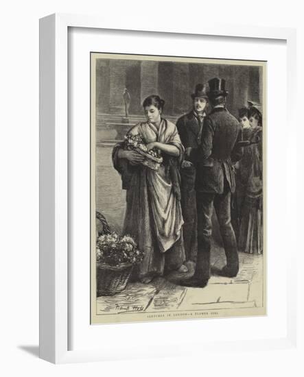 Sketches in London, a Flower Girl-Frank Holl-Framed Giclee Print