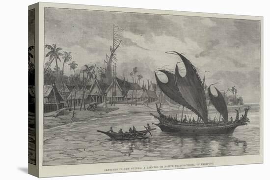 Sketches in New Guinea, a Lakatoi, or Native Trading-Vessel, of Kerepunu-null-Stretched Canvas