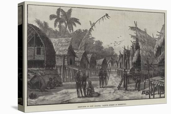 Sketches in New Guinea, Native Street in Kerepunu-null-Stretched Canvas