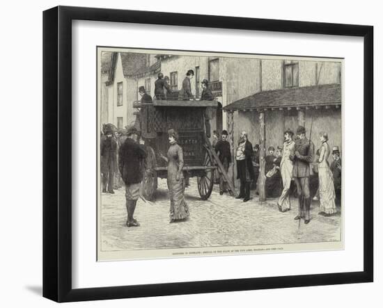 Sketches in Scotland, Arrival of the Coach at the Fife Arms, Braemar-J.M.L. Ralston-Framed Giclee Print