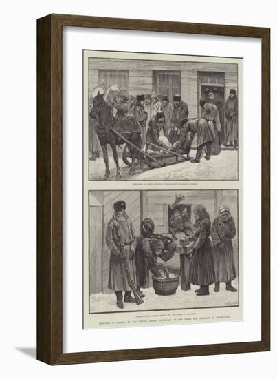 Sketches in Siberia, Courtyard of the Prison for Criminals at Krasnoiarsk-null-Framed Giclee Print