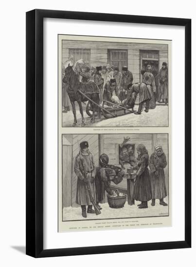 Sketches in Siberia, Courtyard of the Prison for Criminals at Krasnoiarsk-null-Framed Giclee Print