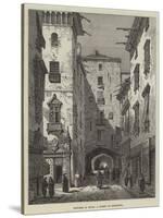 Sketches in Spain, a Street of Barcelona-Samuel Read-Stretched Canvas