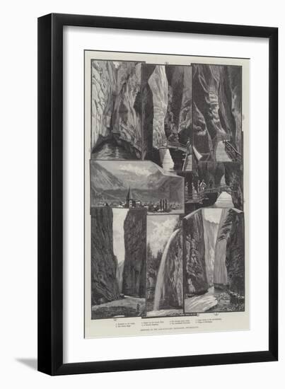 Sketches in the Aar-Schlucht, Meiringen, Switzerland-null-Framed Giclee Print