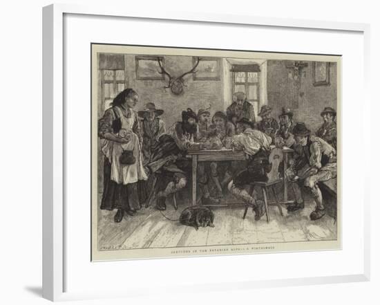 Sketches in the Bavarian Alps, I, a Wirthshaus-Hubert von Herkomer-Framed Giclee Print