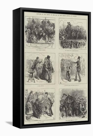 Sketches in the Crowd on the Day of the Shah's Arrival in London-Frederick Barnard-Framed Stretched Canvas