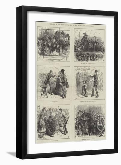 Sketches in the Crowd on the Day of the Shah's Arrival in London-Frederick Barnard-Framed Giclee Print